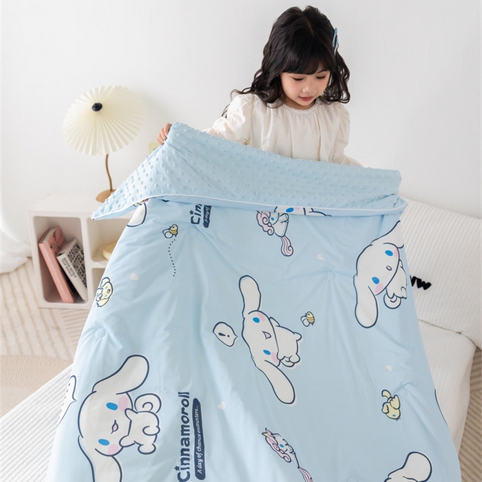 91家纺网 家纺一手货源 找家纺 心卓婴童馆 2026新款三丽鸥凉感丝冰豆豆被被子被芯-儿童图 独角兽玉桂狗