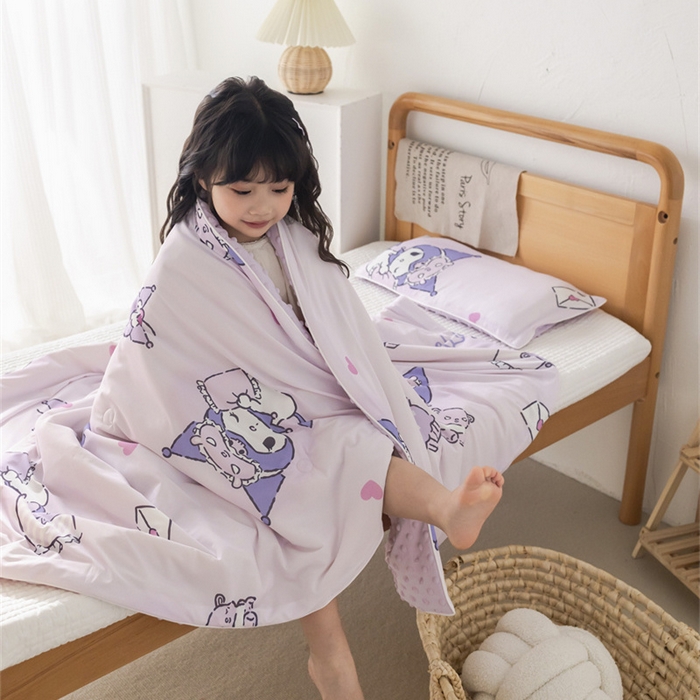 91家纺网 家纺一手货源 找家纺 心卓婴童馆 2026新款三丽鸥凉感丝冰豆豆被被子被芯-儿童图 爱心库洛米