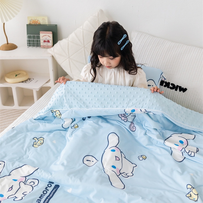 91家纺网 家纺一手货源 找家纺 心卓婴童馆 2026新款三丽鸥凉感丝冰豆豆被被子被芯-儿童图 独角兽玉桂狗