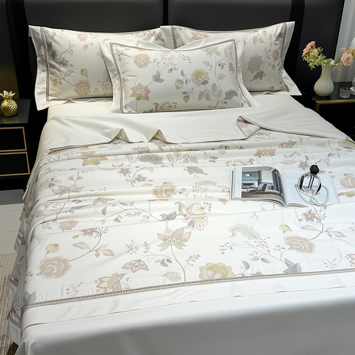 91家纺网 家纺一手货源 找家纺 欧夏家纺 2026莱赛尔天丝麻数码印花镂空夏被空调被夏凉被 寐锦