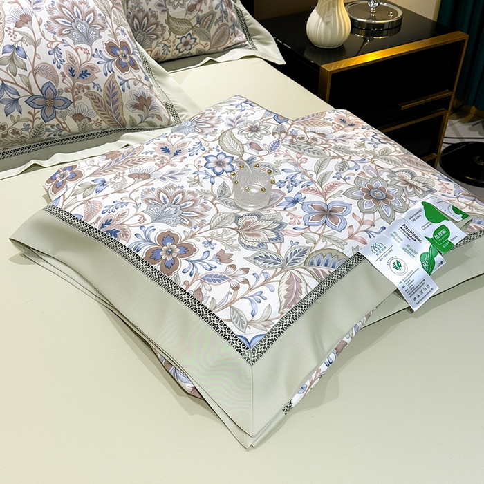 91家纺网 家纺一手货源 找家纺 欧夏家纺 2026莱赛尔天丝麻数码印花镂空夏被空调被夏凉被 帕蒂