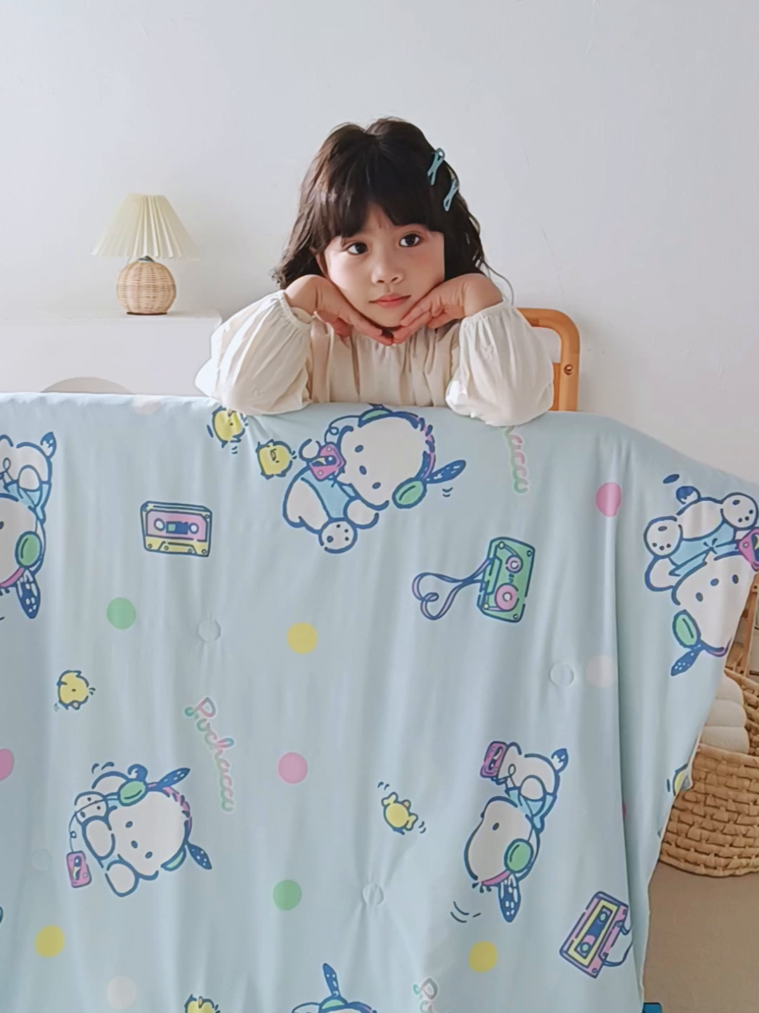 91家纺网 家纺一手货源 找家纺 心卓婴童馆 2026新款三丽鸥凉感丝冰豆豆被被子被芯-儿童图 音乐帕恰狗