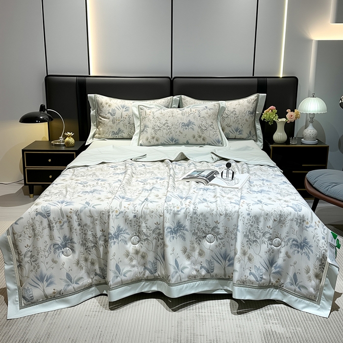 欧夏家纺 2026莱赛尔天丝麻数码印花镂空夏被空调被夏凉被 瑞泰