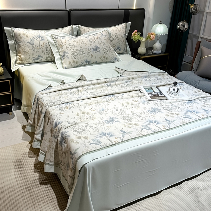 91家纺网 家纺一手货源 找家纺 欧夏家纺 2026莱赛尔天丝麻数码印花镂空夏被空调被夏凉被 瑞泰