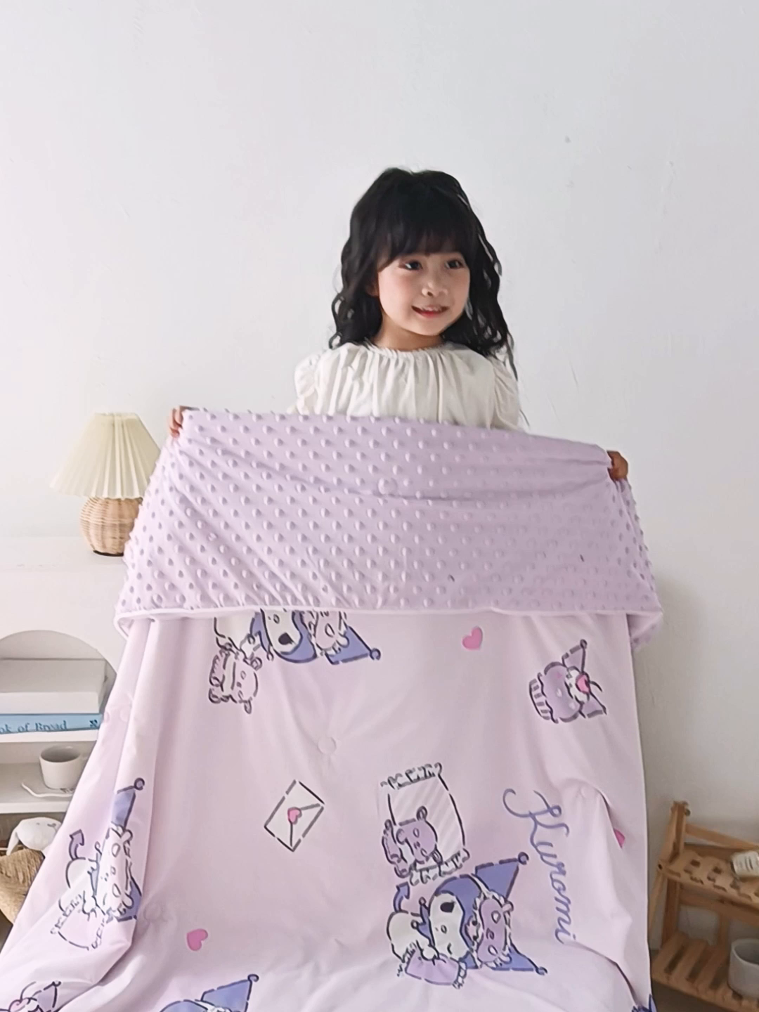 91家纺网 家纺一手货源 找家纺 心卓婴童馆 2026新款三丽鸥凉感丝冰豆豆被被子被芯-儿童图 爱心库洛米