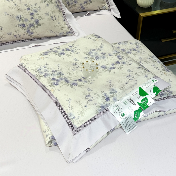 91家纺网 家纺一手货源 找家纺 欧夏家纺 2026莱赛尔天丝麻数码印花镂空夏被空调被夏凉被 云裳