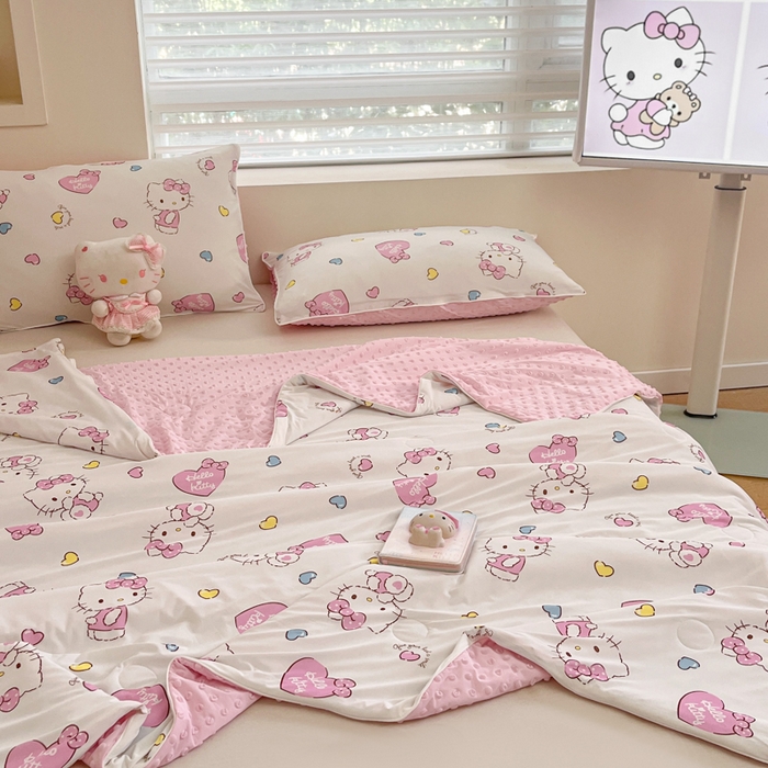 91家纺网 家纺一手货源 找家纺 （总）心卓婴童馆 2026新款三丽鸥凉感丝冰豆豆被被子被芯-成人图