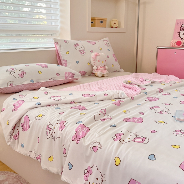 91家纺网 家纺一手货源 找家纺 （总）心卓婴童馆 2026新款三丽鸥凉感丝冰豆豆被被子被芯-成人图