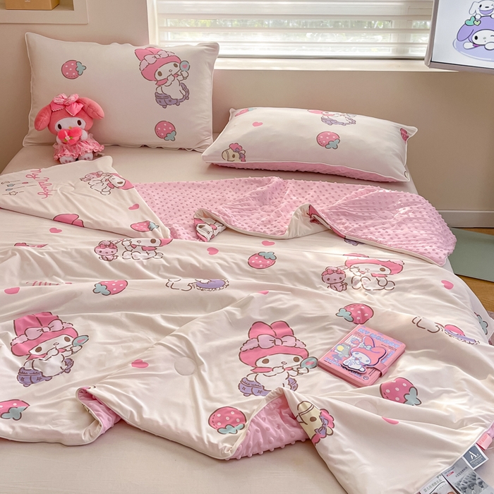 91家纺网 家纺一手货源 找家纺 （总）心卓婴童馆 2026新款三丽鸥凉感丝冰豆豆被被子被芯-成人图