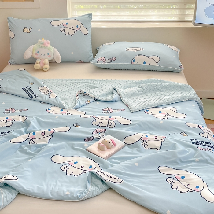 91家纺网 家纺一手货源 找家纺 （总）心卓婴童馆 2026新款三丽鸥凉感丝冰豆豆被被子被芯-成人图