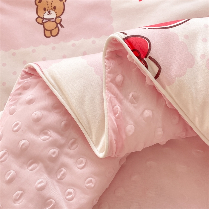 91家纺网 家纺一手货源 找家纺 心卓婴童馆 2026新款三丽鸥凉感丝冰豆豆被被子被芯-成人图 气球kitty猫