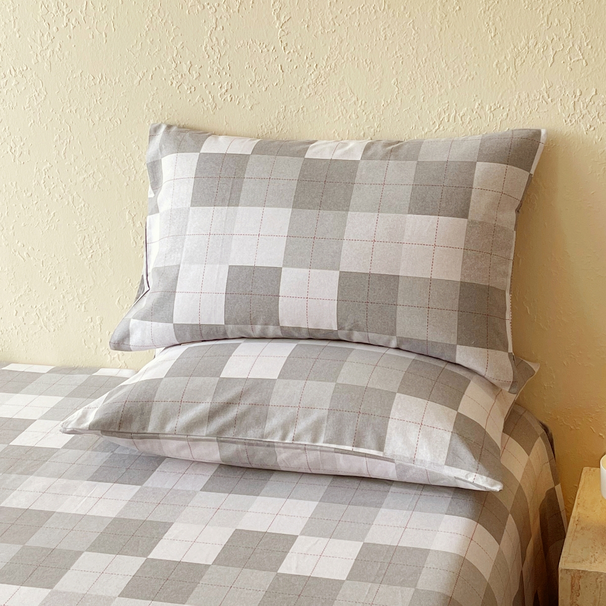 91家纺网 家纺一手货源 找家纺 （总）春皖家纺 2026春夏新品简约款老粗布系列枕套单品单枕套 枕套单件