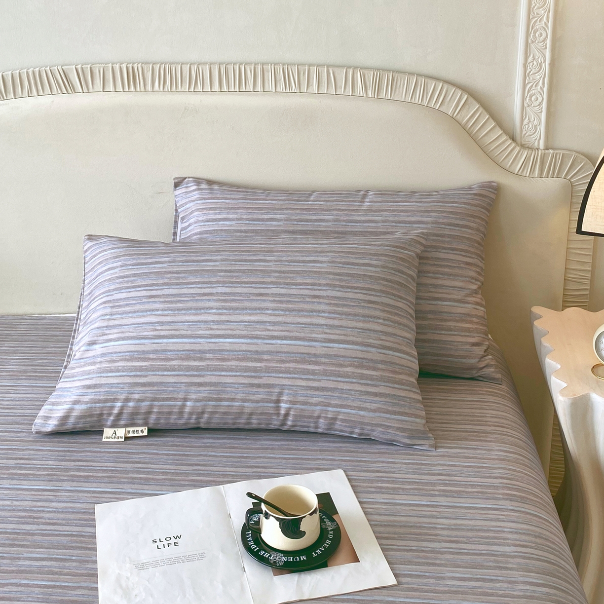 91家纺网 家纺一手货源 找家纺 （总）春皖家纺 2026春夏新品简约款老粗布系列枕套单品单枕套 枕套单件