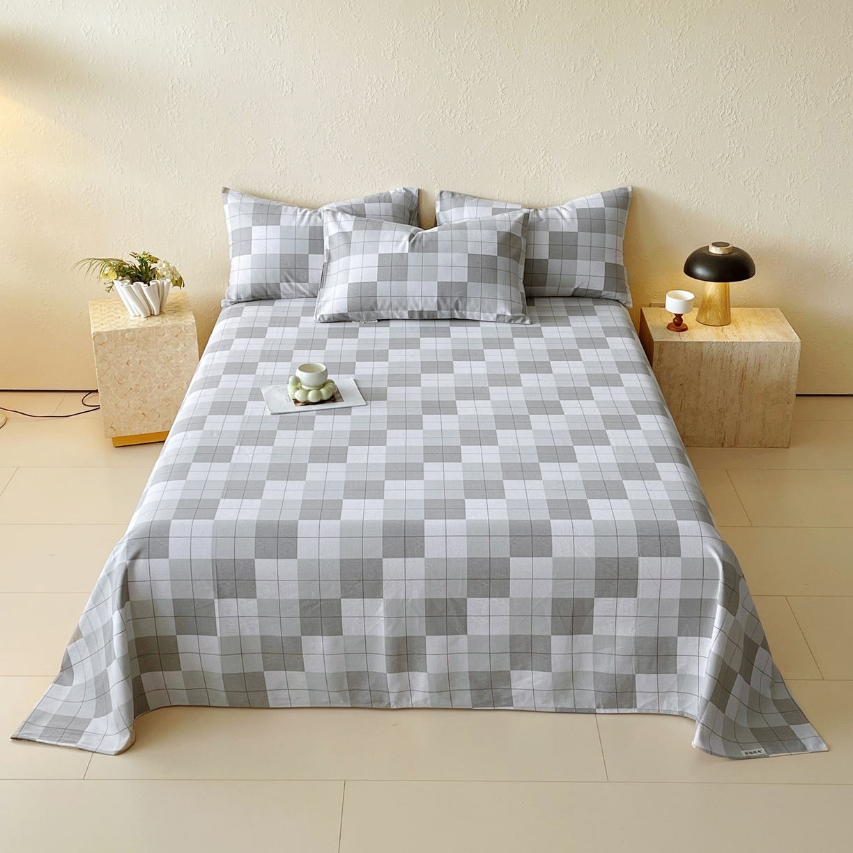 91家纺网 家纺一手货源 找家纺 （总）春皖家纺 2026春夏新品简约款老粗布系列床单单品床单床单单件