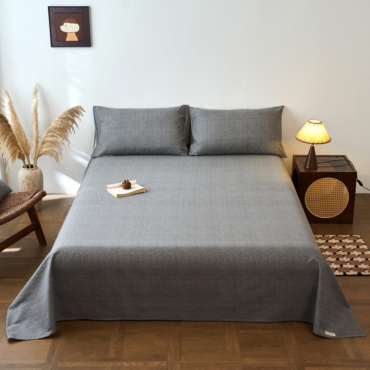 91家纺网 家纺一手货源 找家纺 （总）春皖家纺 2026春夏新品简约款老粗布系列床单单品床单床单单件