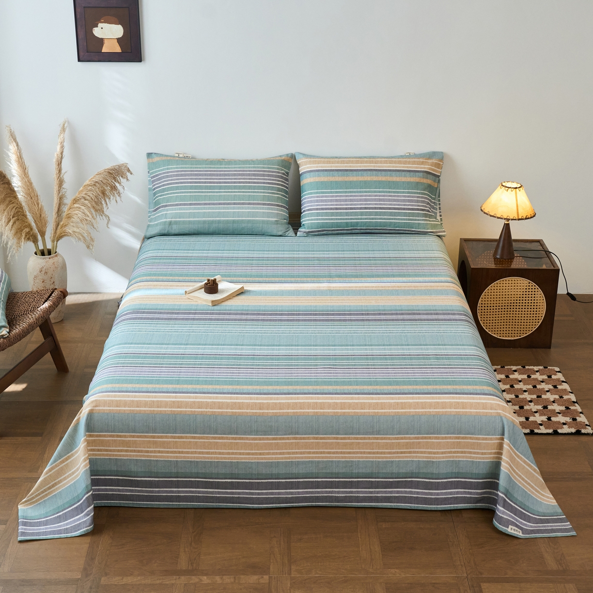 91家纺网 家纺一手货源 找家纺 （总）春皖家纺 2026春夏新品简约款老粗布系列床单单品床单床单单件