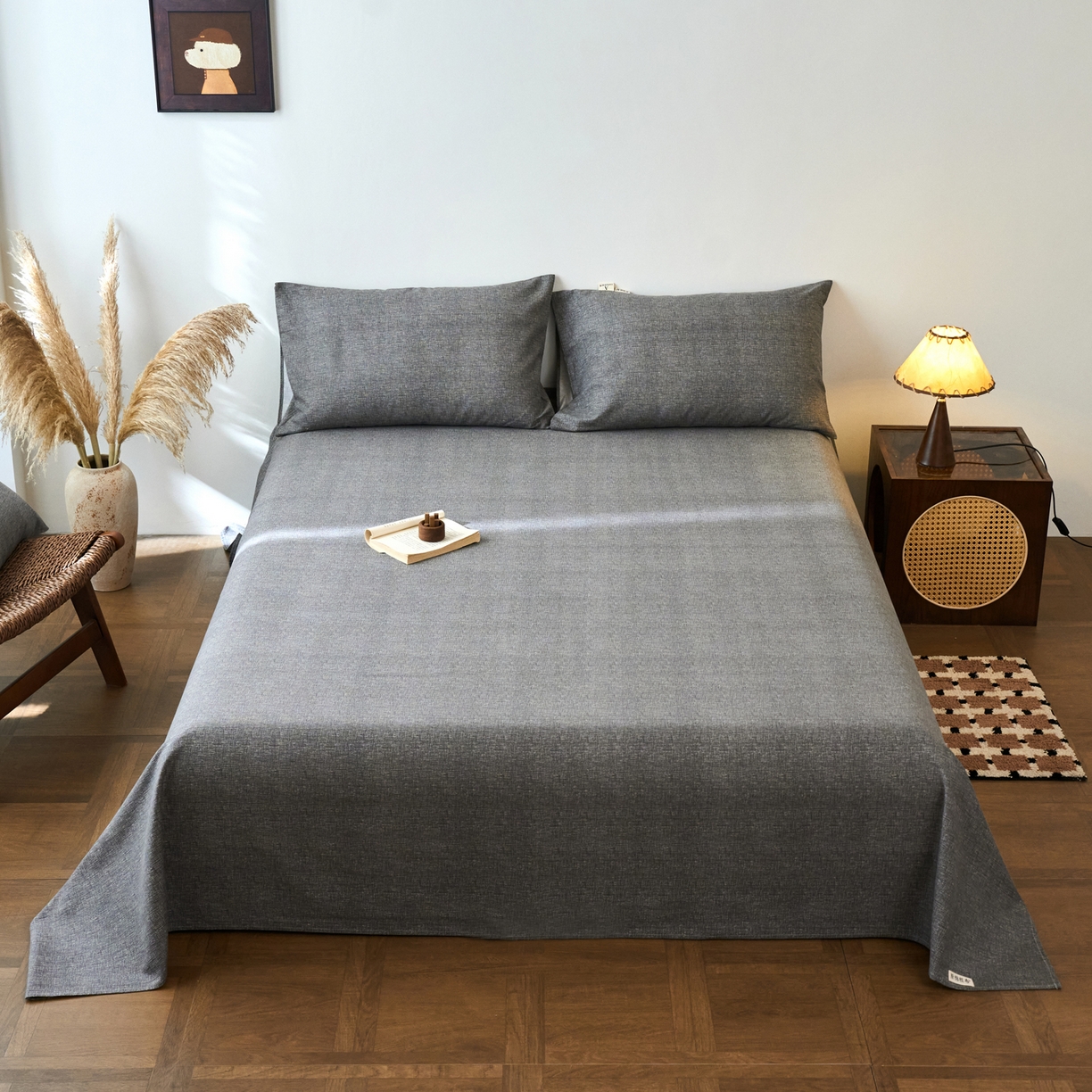 91家纺网 家纺一手货源 找家纺 （总）春皖家纺 2026春夏新品简约款老粗布系列床单单品床单床单单件