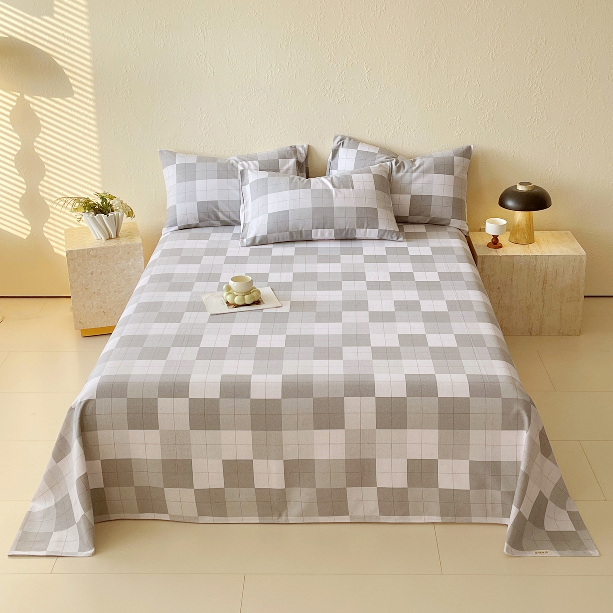 91家纺网 家纺一手货源 找家纺 （总）春皖家纺 2026春夏新品简约款老粗布系列床单单品床单床单单件