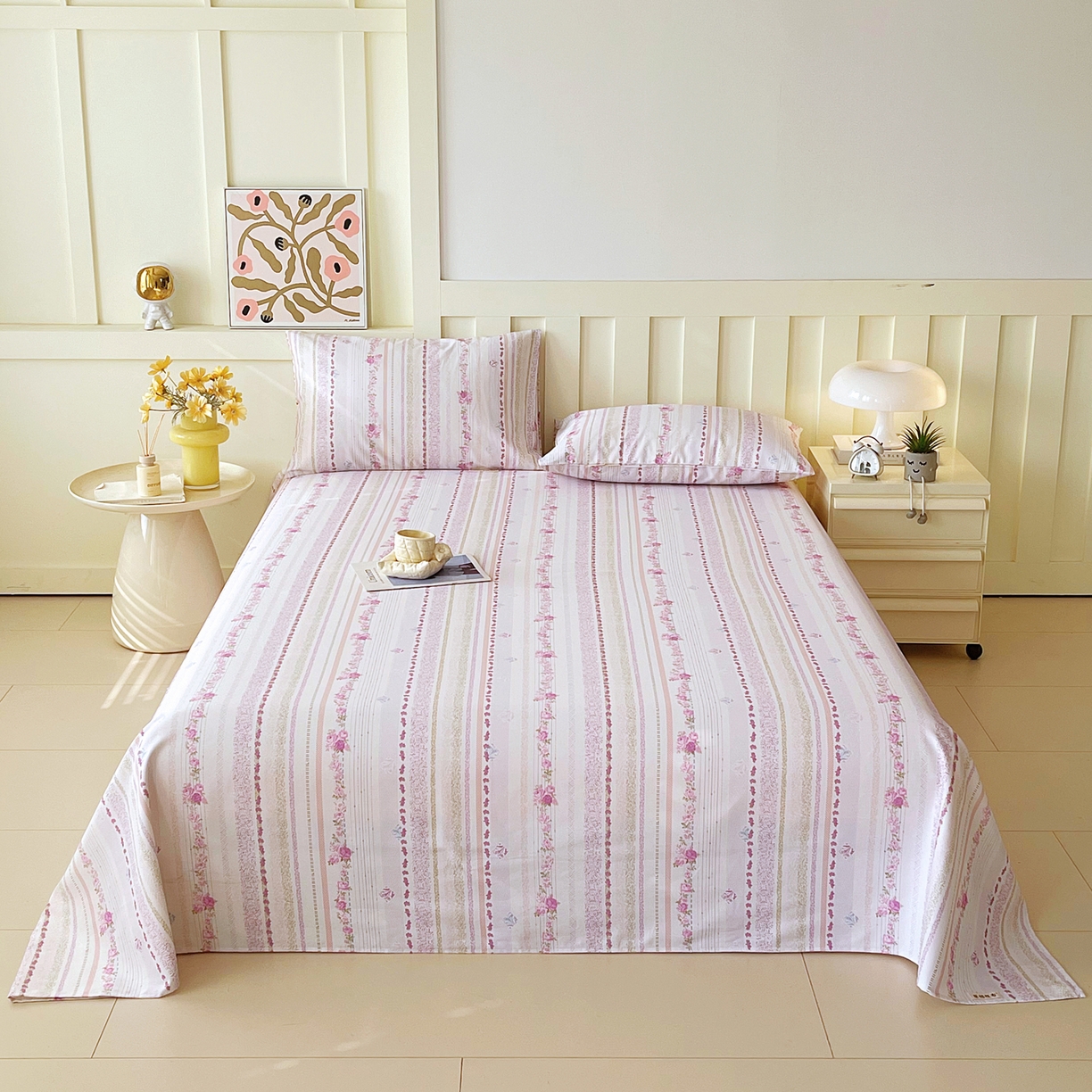 91家纺网 家纺一手货源 找家纺 （总）春皖家纺 2026春夏新品简约款老粗布系列床单单品床单床单单件