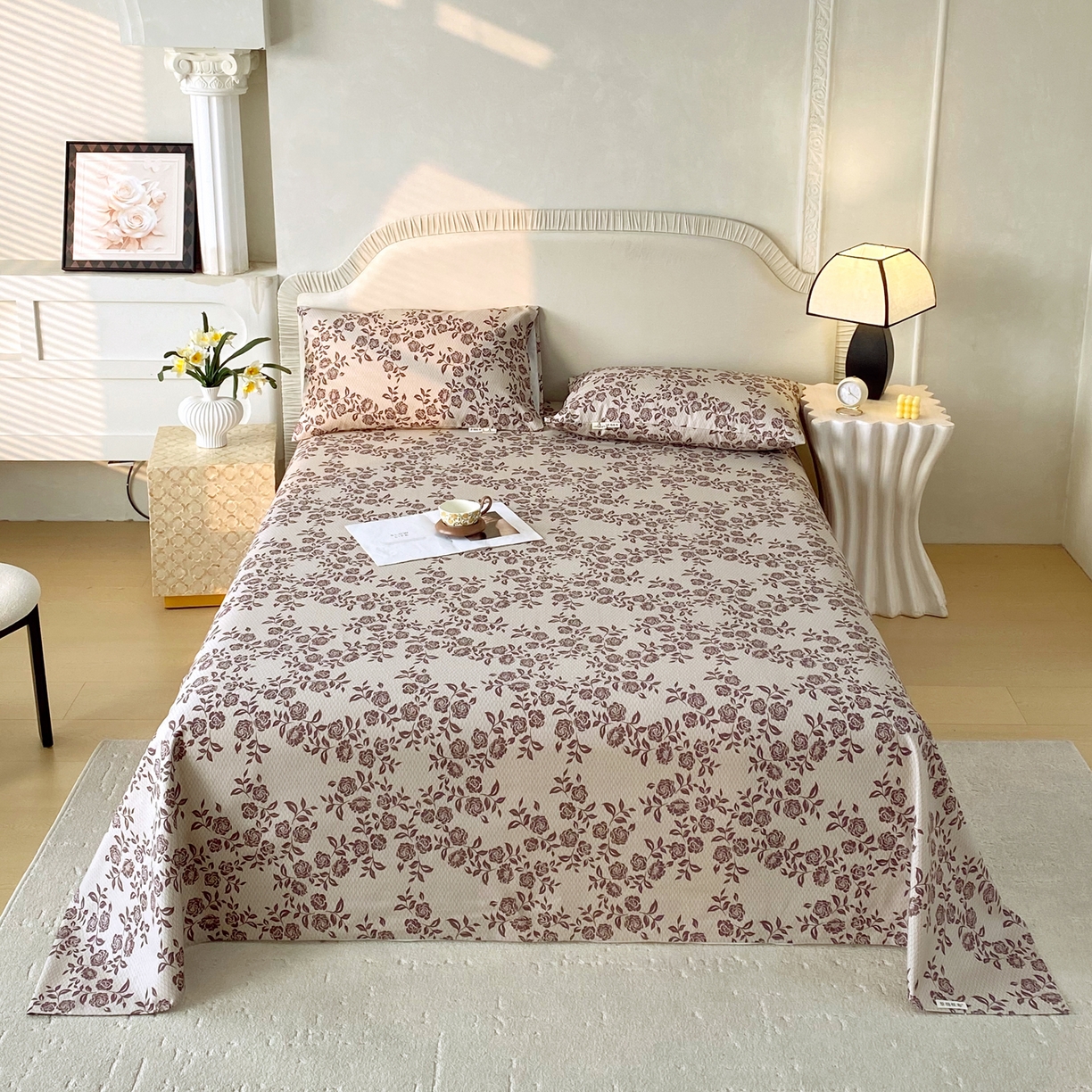 91家纺网 家纺一手货源 找家纺 （总）春皖家纺 2026春夏新品简约款老粗布系列床单单品床单床单单件