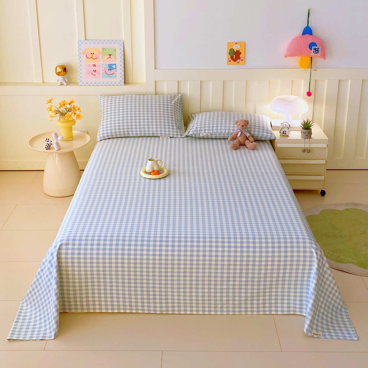 91家纺网 家纺一手货源 找家纺 春皖家纺 2026春夏新品简约款老粗布系列床单单品床单床单单件 西木