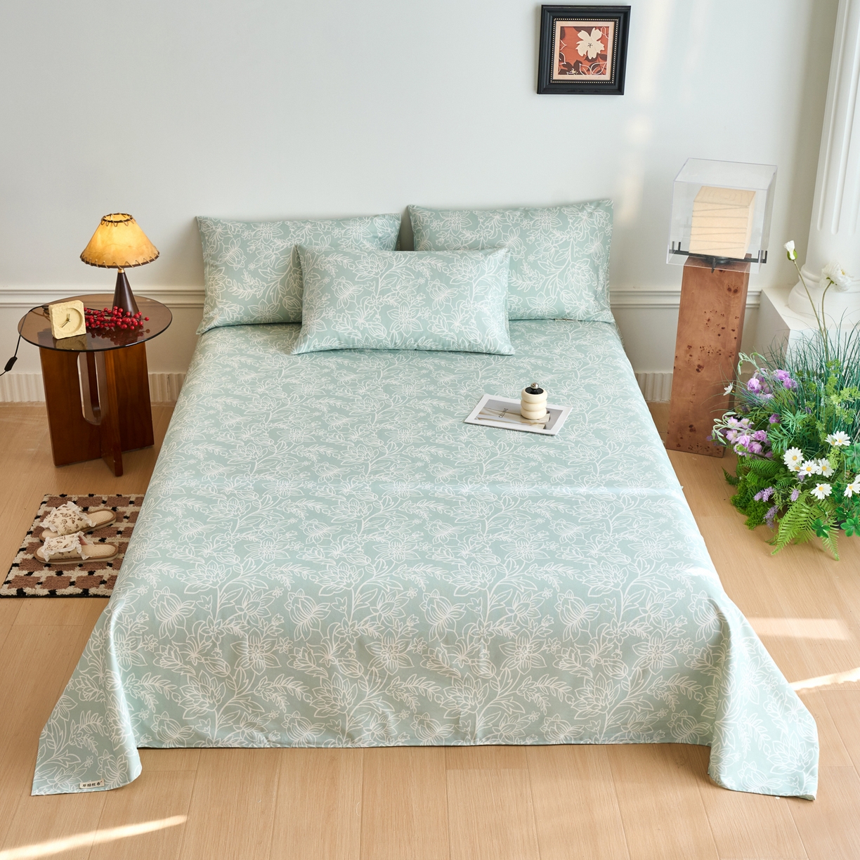 91家纺网 家纺一手货源 找家纺 春皖家纺 2026春夏新品简约款老粗布系列床单单品床单床单单件 意禾Y