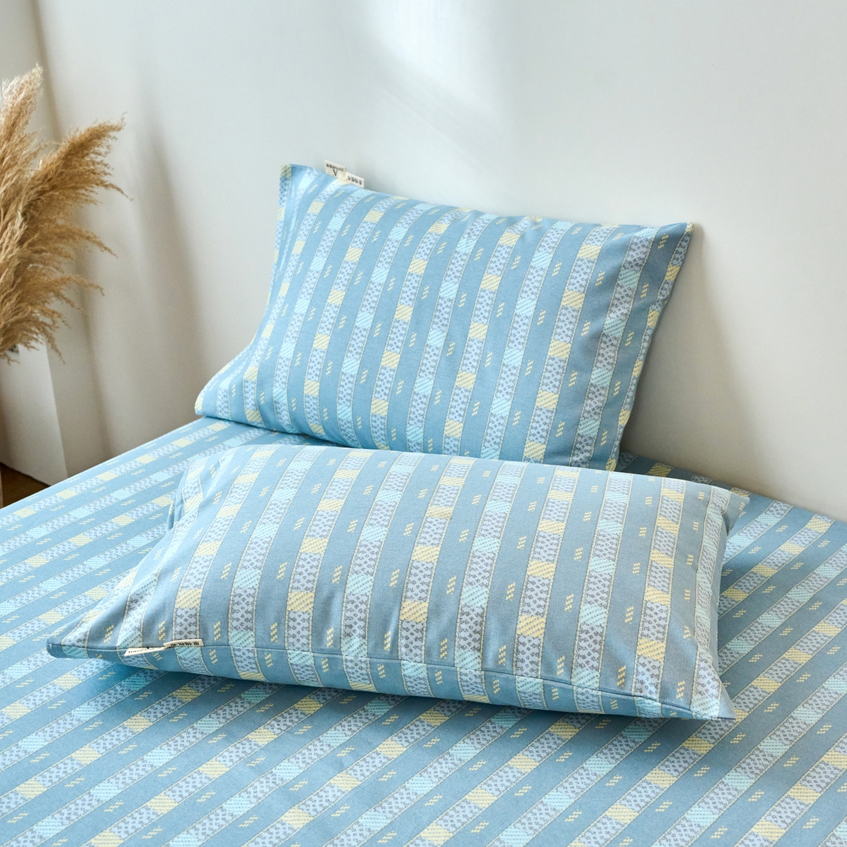 91家纺网 家纺一手货源 找家纺 春皖家纺 2026春夏新品简约款老粗布系列枕套单品单枕套 枕套单件 简希灰