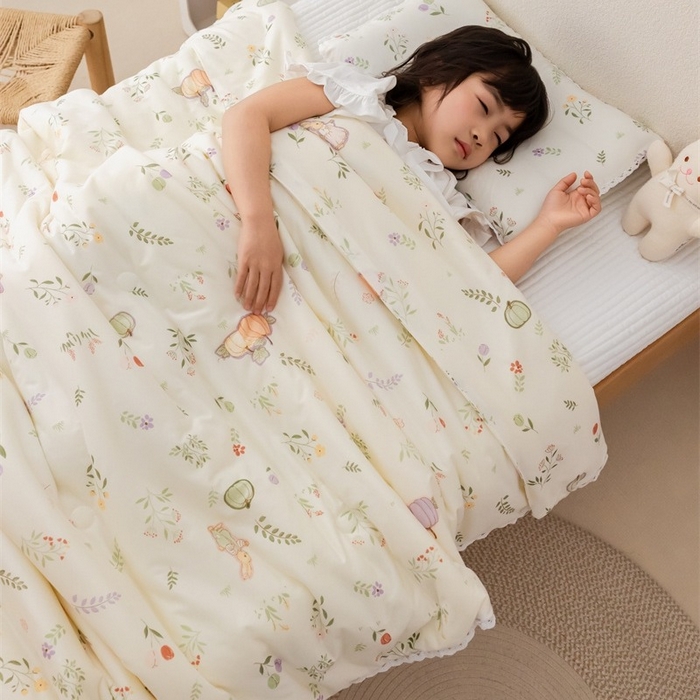 91家纺网 家纺一手货源 找家纺 2026新款A类针织棉被芯夏凉被春秋被冬被儿童学生成人冬被加厚被子大豆被四季款—儿童图 南瓜小兔