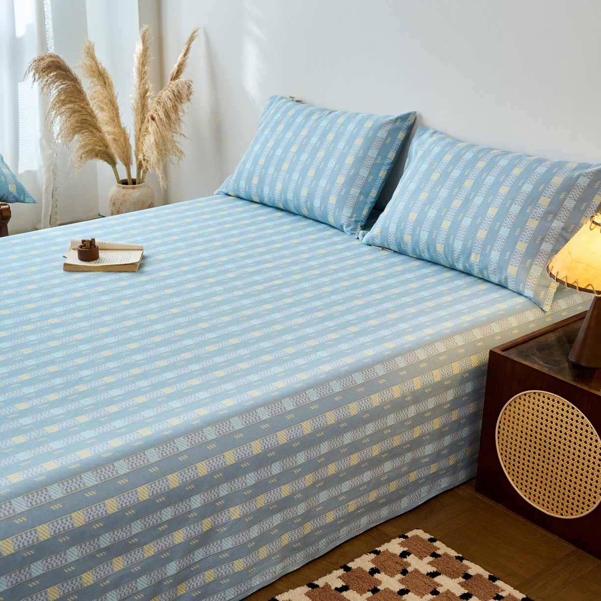 91家纺网 家纺一手货源 找家纺 春皖家纺 2026春夏新品简约款老粗布系列床单单品床单床单单件 简希灰