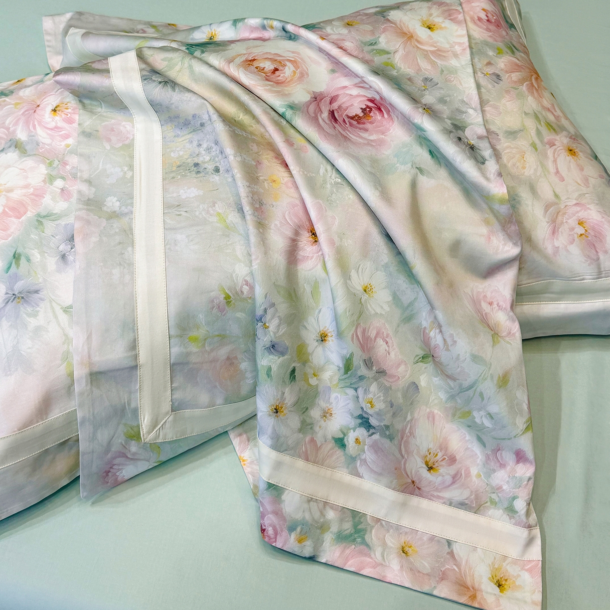 91家纺网 家纺一手货源 找家纺 （总）欣宜家纺 2026新款50x50s纯棉全棉埃及长绒棉刺绣绣花床上四件套【含高端礼盒】-绽缦