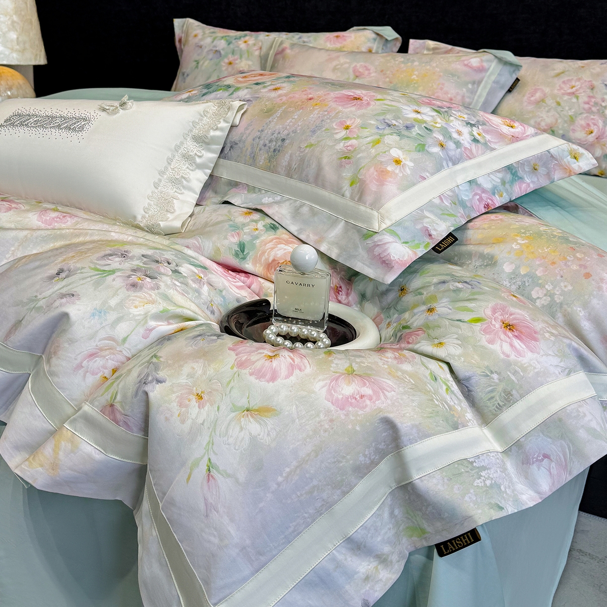 91家纺网 家纺一手货源 找家纺 欣宜家纺 2026新款50x50s纯棉全棉埃及长绒棉刺绣绣花床上四件套【含高端礼盒】-绽缦 绽缦-绿野仙踪