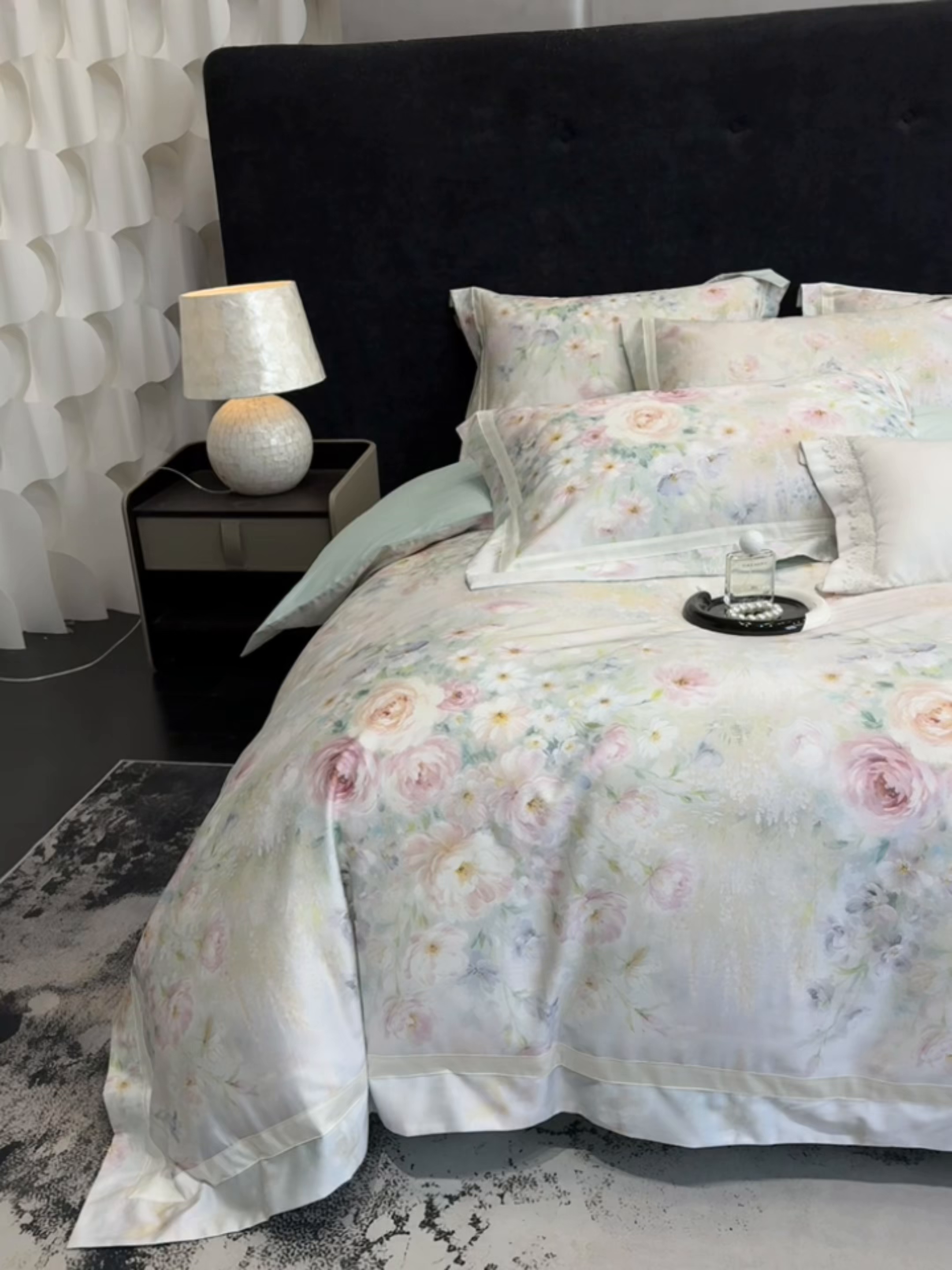 91家纺网 家纺一手货源 找家纺 欣宜家纺 2026新款50x50s纯棉全棉埃及长绒棉刺绣绣花床上四件套【含高端礼盒】-绽缦 绽缦-绿野仙踪