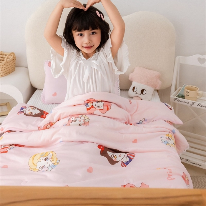 91家纺网 家纺一手货源 找家纺 2026新款A类针织棉被芯夏凉被春秋被冬被儿童学生成人冬被加厚被子大豆被四季款—儿童图 爱心公主