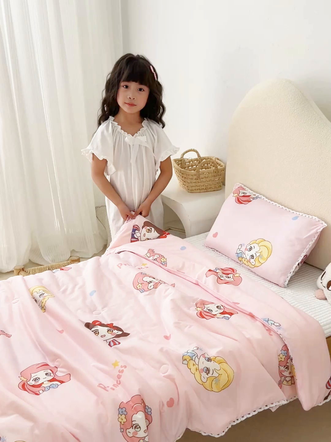 91家纺网 家纺一手货源 找家纺 2026新款A类针织棉被芯夏凉被春秋被冬被儿童学生成人冬被加厚被子大豆被四季款—儿童图 爱心公主