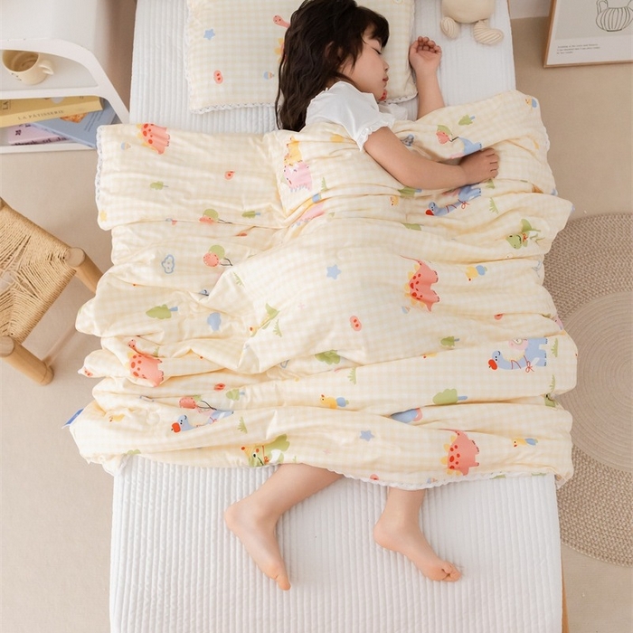 91家纺网 家纺一手货源 找家纺 2026新款A类针织棉被芯夏凉被春秋被冬被儿童学生成人冬被加厚被子大豆被四季款—儿童图 格子恐龙