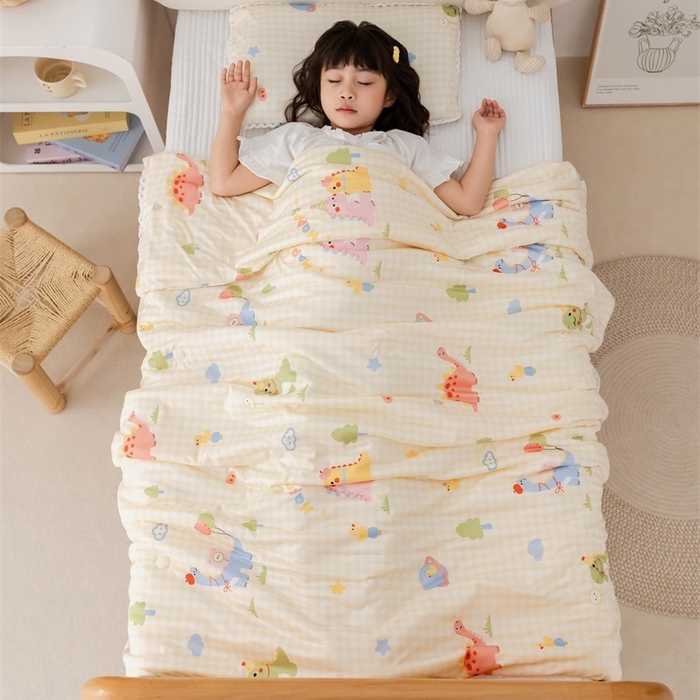 91家纺网 家纺一手货源 找家纺 2026新款A类针织棉被芯夏凉被春秋被冬被儿童学生成人冬被加厚被子大豆被四季款—儿童图 格子恐龙