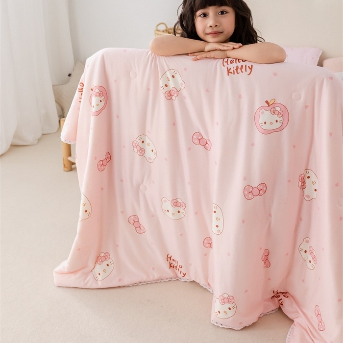 91家纺网 家纺一手货源 找家纺 2026新款A类针织棉被芯夏凉被春秋被冬被儿童学生成人冬被加厚被子大豆被四季款—儿童图 蝴蝶结小猫