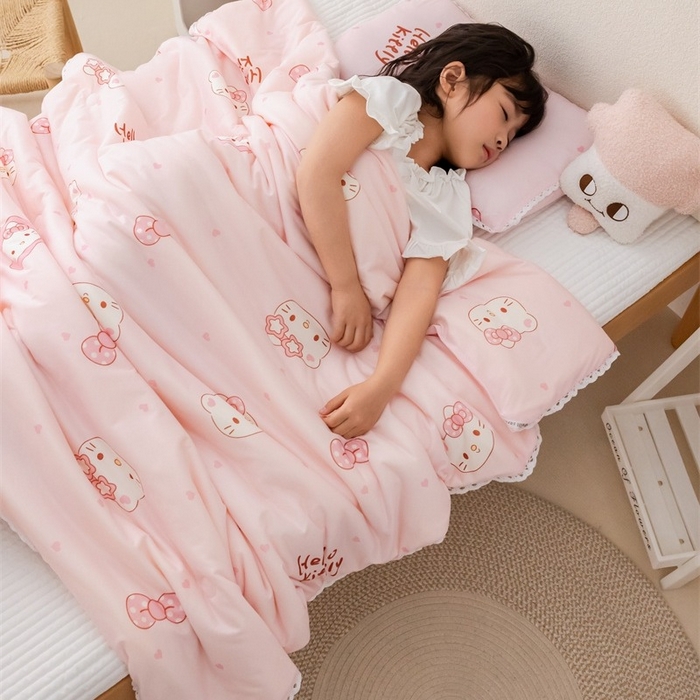 2026新款A类针织棉被芯夏凉被春秋被冬被儿童学生成人冬被加厚被子大豆被四季款—儿童图 蝴蝶结小猫