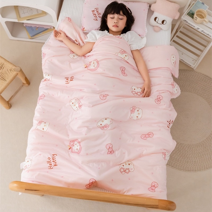 91家纺网 家纺一手货源 找家纺 2026新款A类针织棉被芯夏凉被春秋被冬被儿童学生成人冬被加厚被子大豆被四季款—儿童图 蝴蝶结小猫