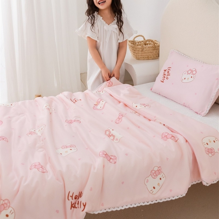 91家纺网 家纺一手货源 找家纺 2026新款A类针织棉被芯夏凉被春秋被冬被儿童学生成人冬被加厚被子大豆被四季款—儿童图 蝴蝶结小猫