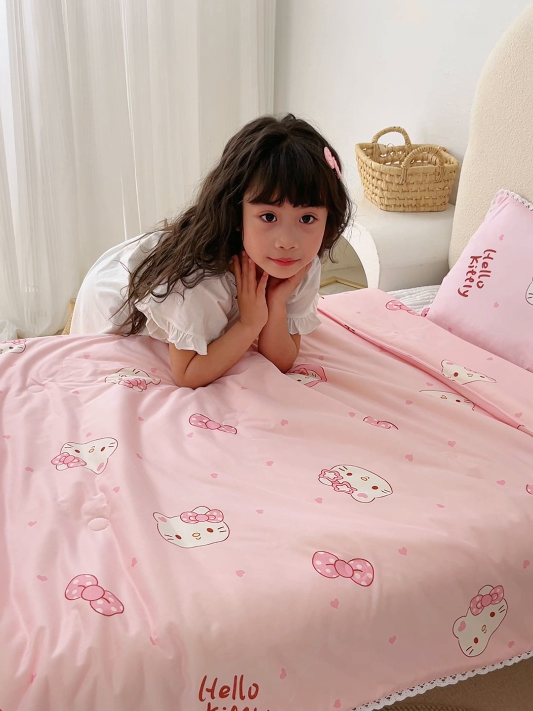 91家纺网 家纺一手货源 找家纺 2026新款A类针织棉被芯夏凉被春秋被冬被儿童学生成人冬被加厚被子大豆被四季款—儿童图 蝴蝶结小猫