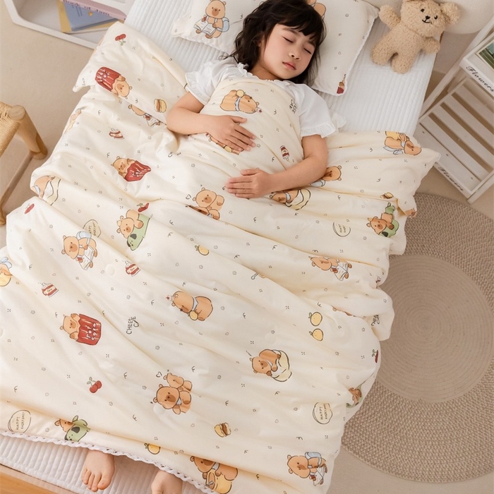 91家纺网 家纺一手货源 找家纺 2026新款A类针织棉被芯夏凉被春秋被冬被儿童学生成人冬被加厚被子大豆被四季款—儿童图 卡皮巴拉