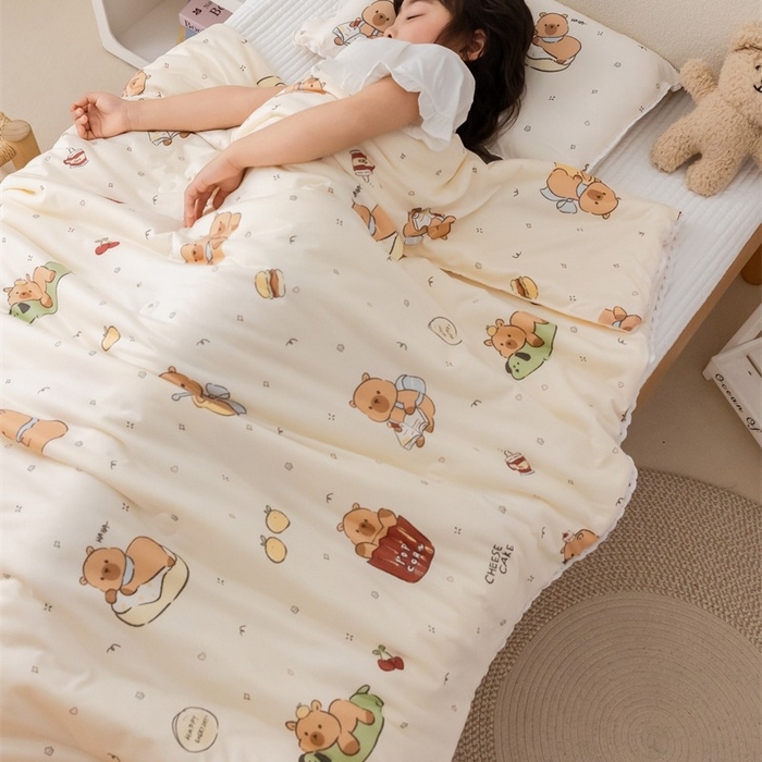 91家纺网 家纺一手货源 找家纺 2026新款A类针织棉被芯夏凉被春秋被冬被儿童学生成人冬被加厚被子大豆被四季款—儿童图 卡皮巴拉