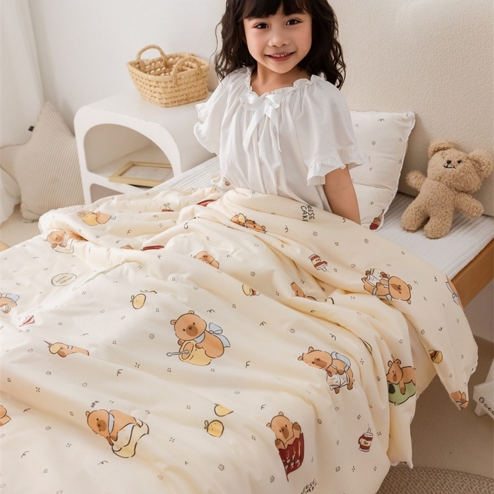 91家纺网 家纺一手货源 找家纺 2026新款A类针织棉被芯夏凉被春秋被冬被儿童学生成人冬被加厚被子大豆被四季款—儿童图 卡皮巴拉