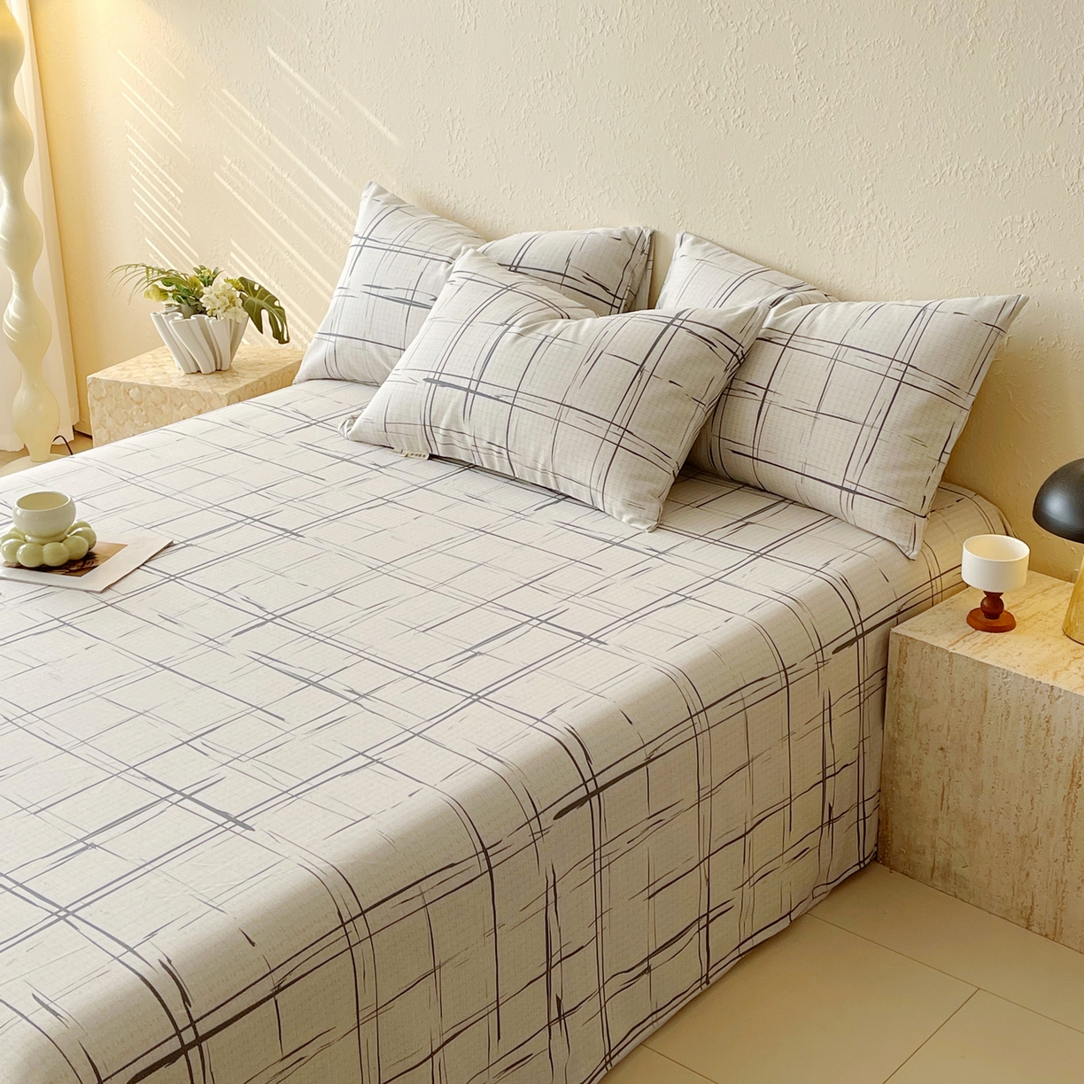 91家纺网 家纺一手货源 找家纺 春皖家纺 2026春夏新品简约款老粗布系列枕套单品单枕套 枕套单件 素简