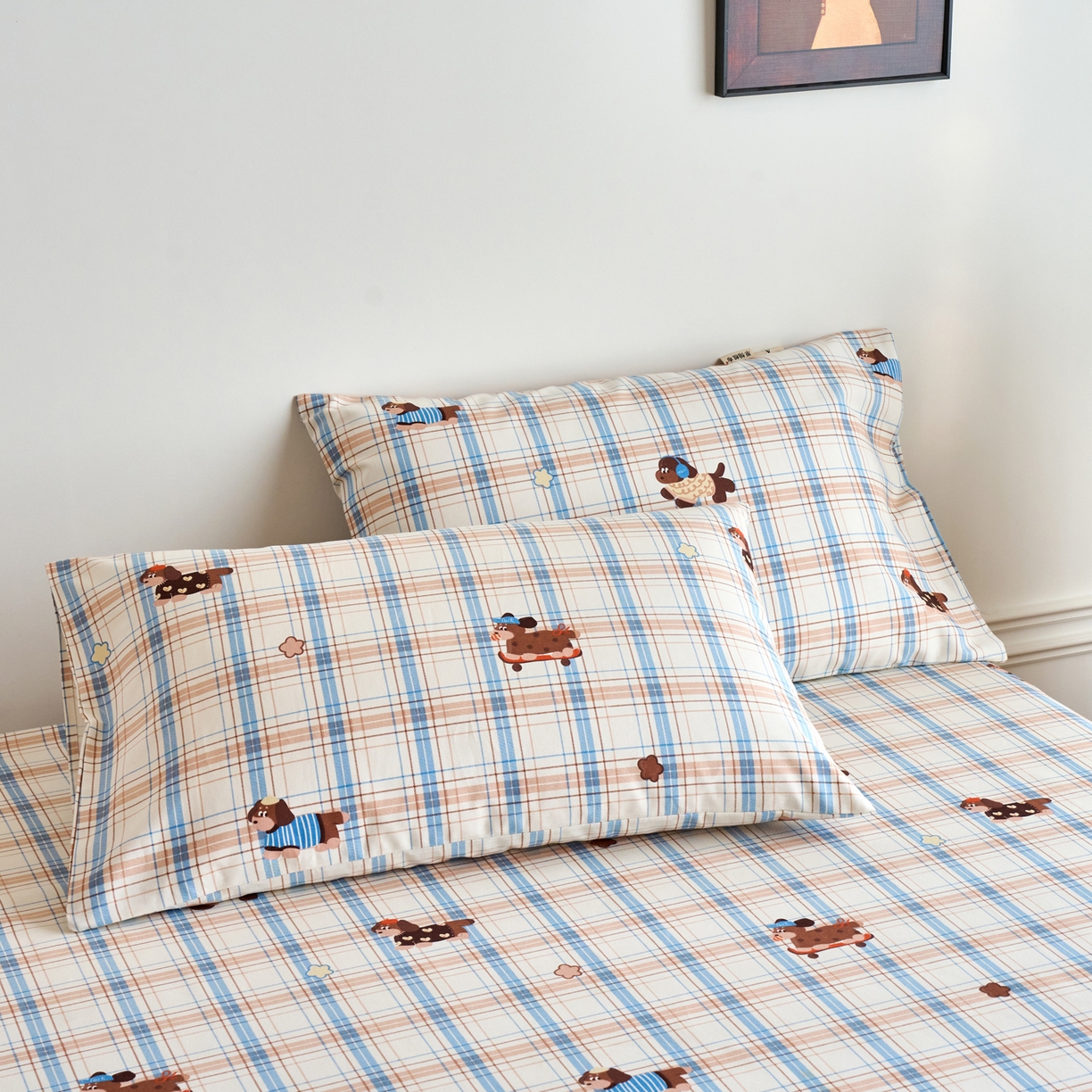 春皖家纺 2026春夏新品简约款老粗布系列枕套单品单枕套 枕套单件 听枫