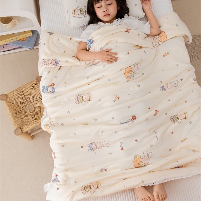 91家纺网 家纺一手货源 找家纺 2026新款A类针织棉被芯夏凉被春秋被冬被儿童学生成人冬被加厚被子大豆被四季款—儿童图 兔子乐园