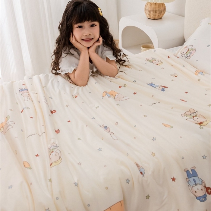 91家纺网 家纺一手货源 找家纺 2026新款A类针织棉被芯夏凉被春秋被冬被儿童学生成人冬被加厚被子大豆被四季款—儿童图 兔子乐园