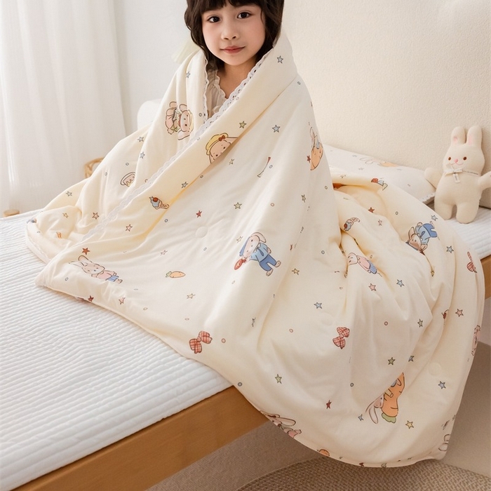 91家纺网 家纺一手货源 找家纺 2026新款A类针织棉被芯夏凉被春秋被冬被儿童学生成人冬被加厚被子大豆被四季款—儿童图 兔子乐园