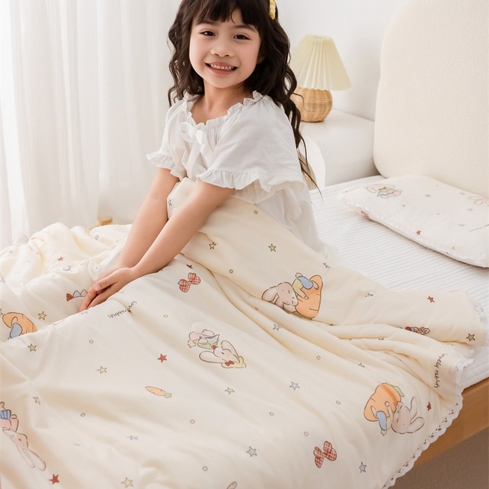 91家纺网 家纺一手货源 找家纺 2026新款A类针织棉被芯夏凉被春秋被冬被儿童学生成人冬被加厚被子大豆被四季款—儿童图 兔子乐园